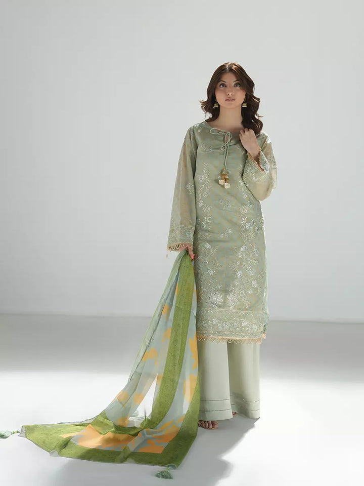 Salitex Unstitched Embroidered Cotton Net 3 Piece Suit SUNW7NO099 - Festive Collection