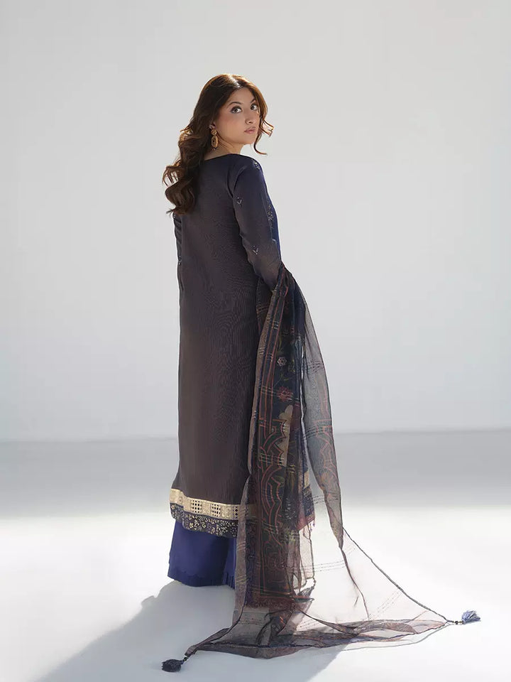 Salitex Unstitched Embroidered Cotton Silk 3 Piece Suit SUNW7NO118 - Festive Collection