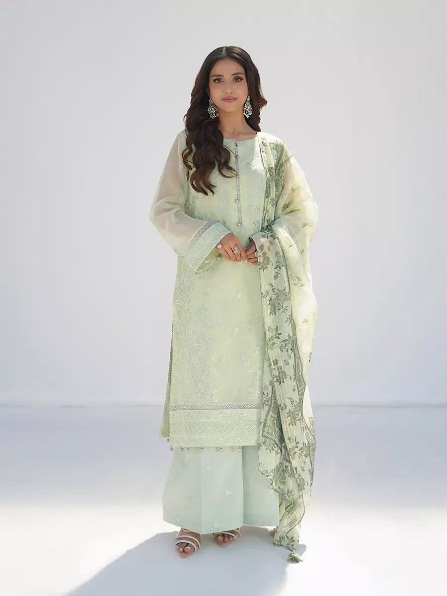 Salitex Unstitched Embroidered Net 3 Piece Suit SUNW7NO112 - Festive Collection