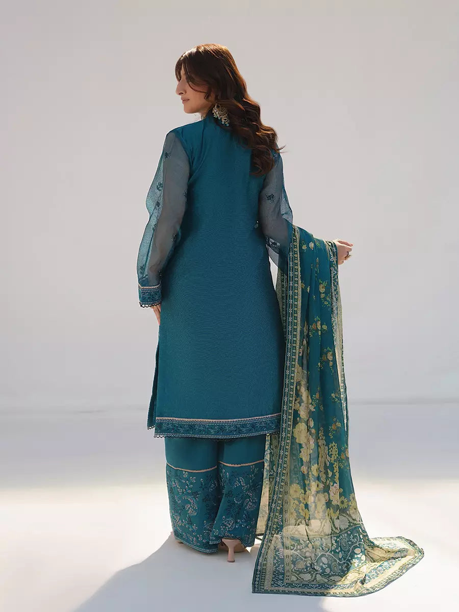 Salitex Unstitched Embroidered Cotton Net 3 Piece Suit SUNW7NO105 - Festive Collection