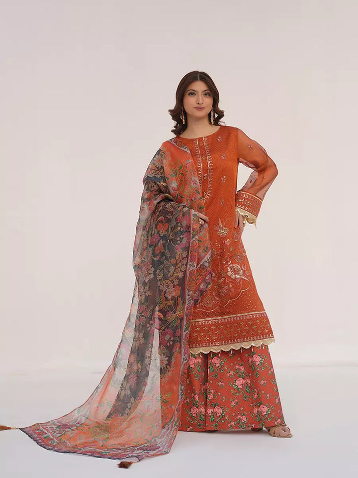 Salitex Unstitched Embroidered Cotton Net 3 Piece Suit SUNW7NO103 - Festive Collection