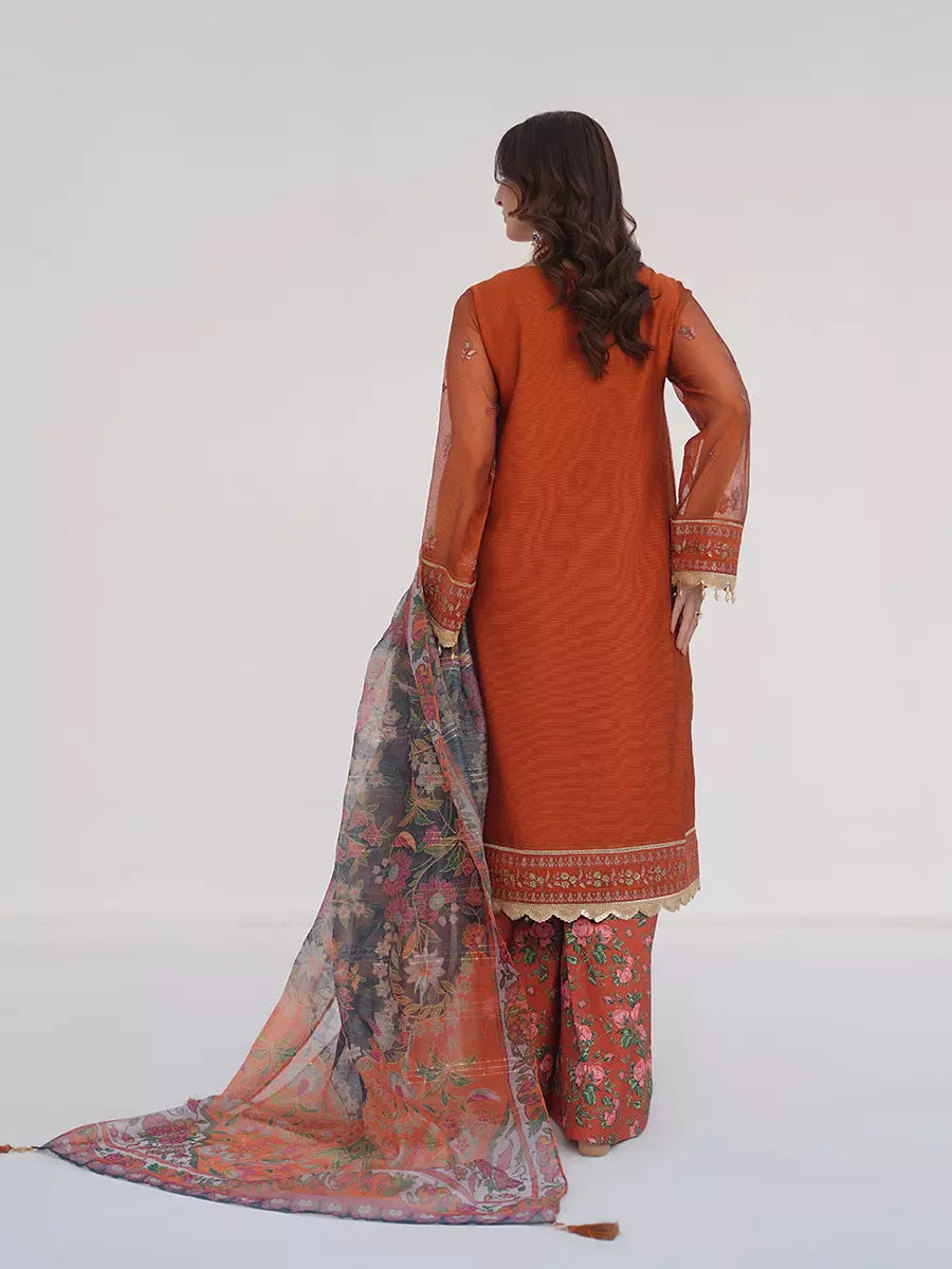 Salitex Unstitched Embroidered Cotton Net 3 Piece Suit SUNW7NO103 - Festive Collection