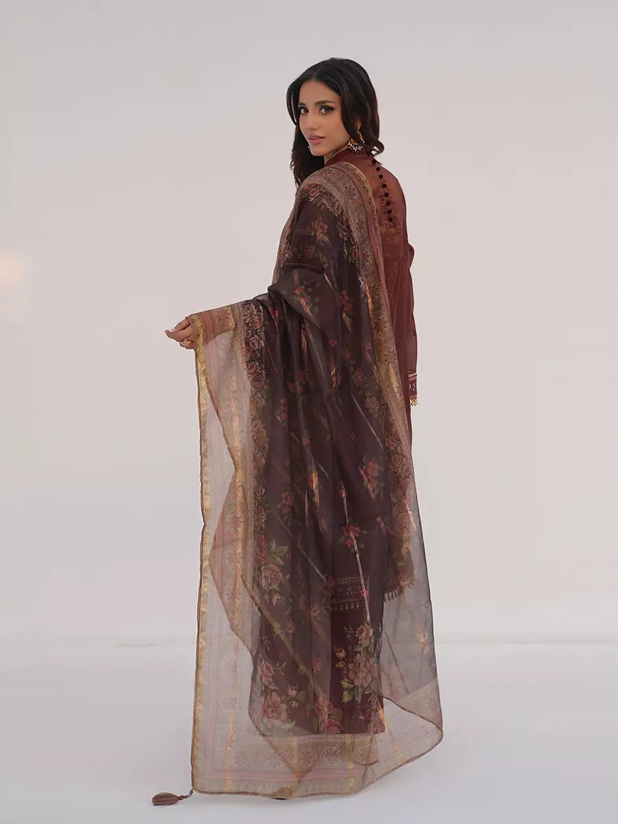 Salitex Unstitched Embroidered Cotton Silk 3 Piece Suit SUNW7NO119 - Festive Collection