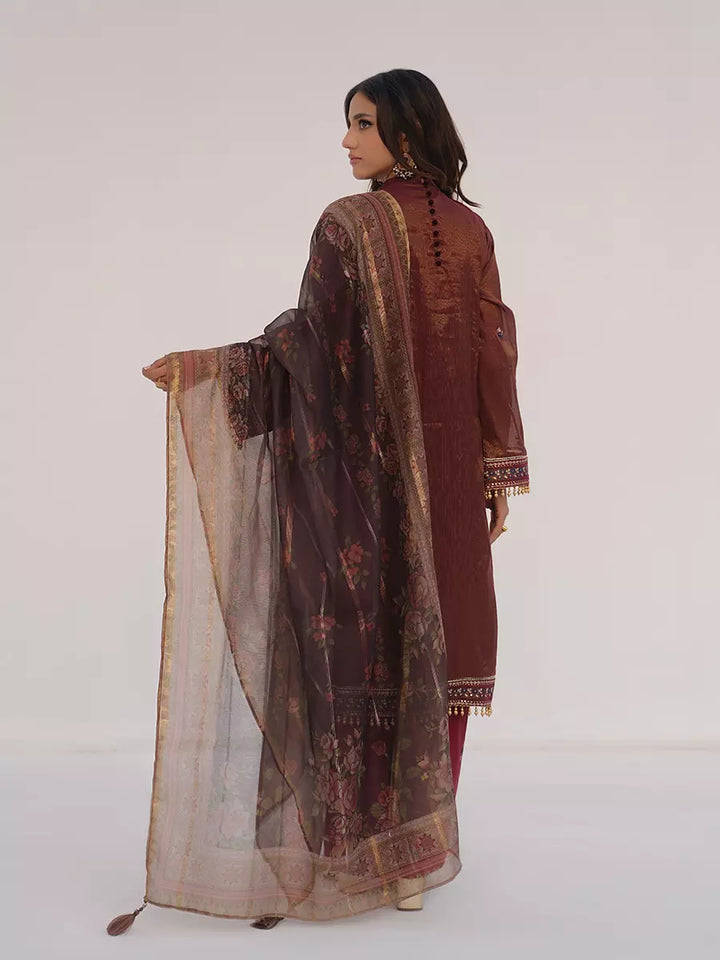 Salitex Unstitched Embroidered Cotton Silk 3 Piece Suit SUNW7NO119 - Festive Collection