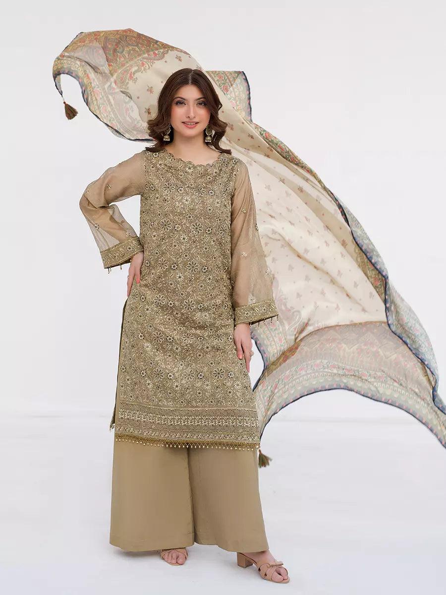 Salitex Unstitched Embroidered Cotton Net 3 Piece Suit SUNW7NO101 - Festive Collection