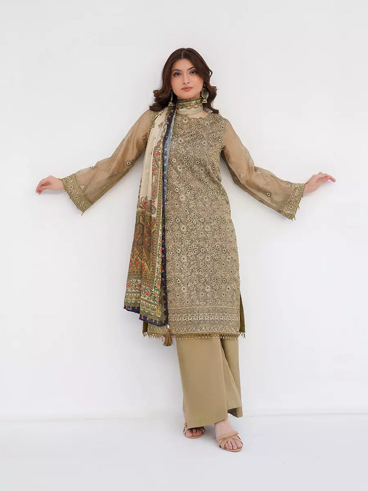 Salitex Unstitched Embroidered Cotton Net 3 Piece Suit SUNW7NO101 - Festive Collection