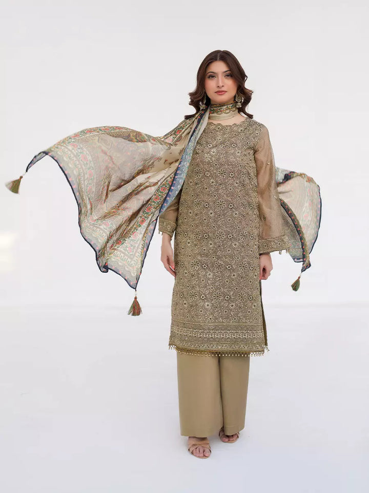 Salitex Unstitched Embroidered Cotton Net 3 Piece Suit SUNW7NO101 - Festive Collection