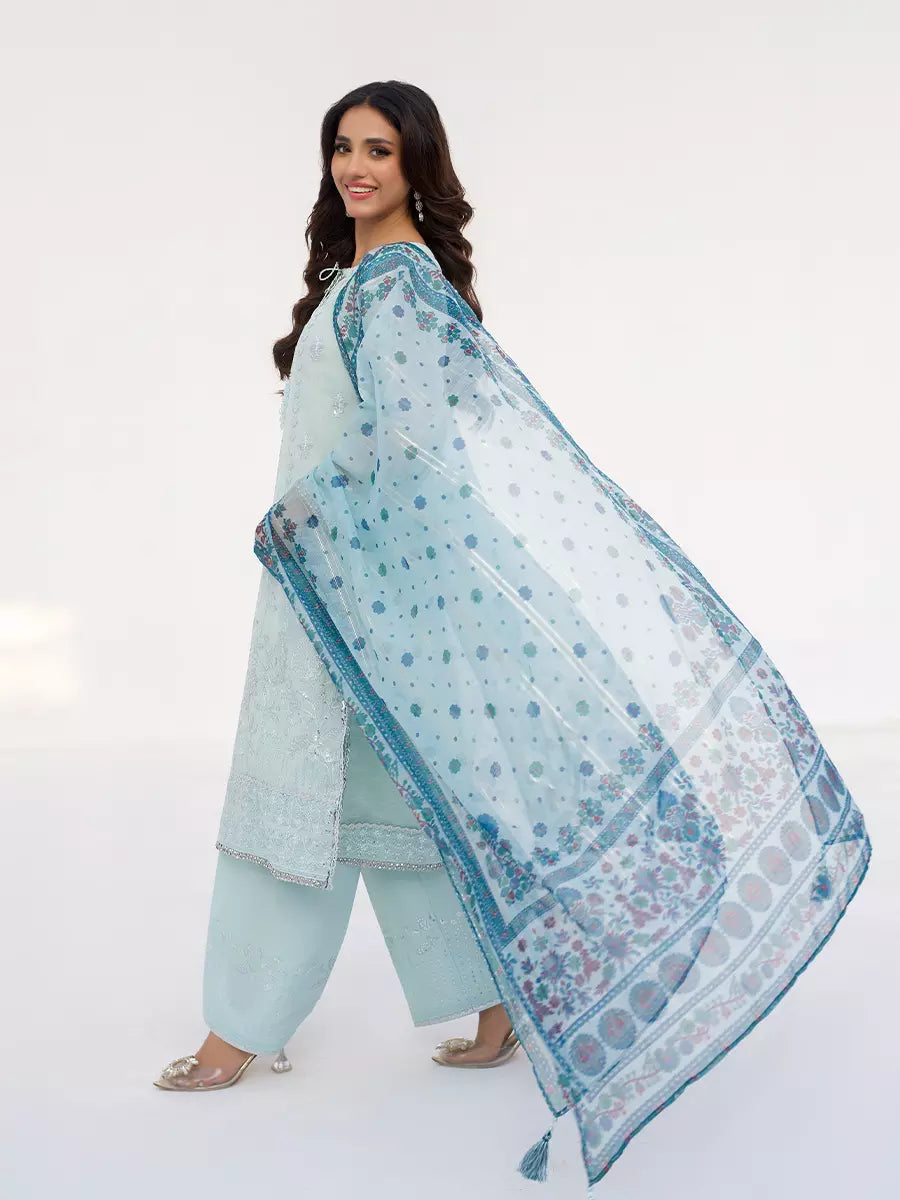 Salitex Unstitched Embroidered Net 3 Piece Suit SUNW7NO113 - Festive Collection