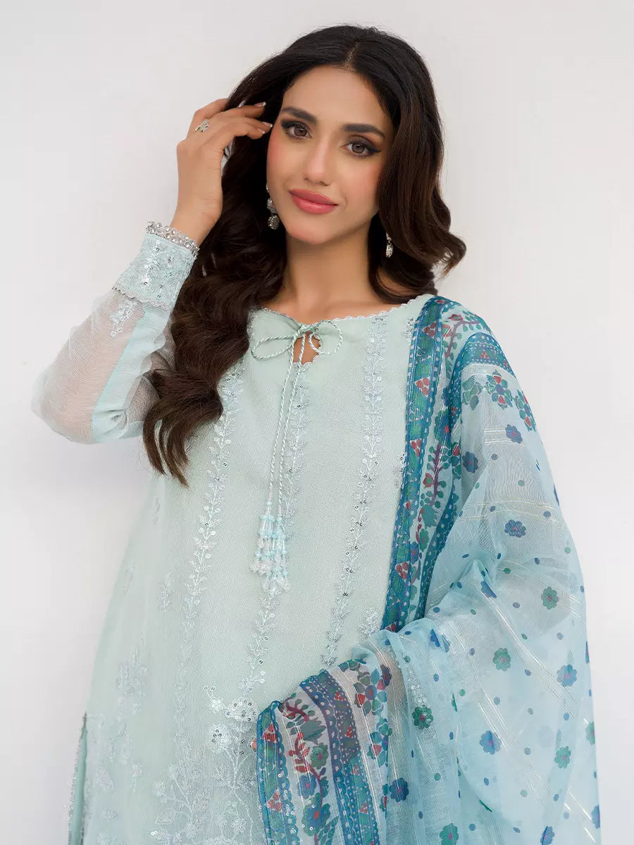 Salitex Unstitched Embroidered Net 3 Piece Suit SUNW7NO113 - Festive Collection