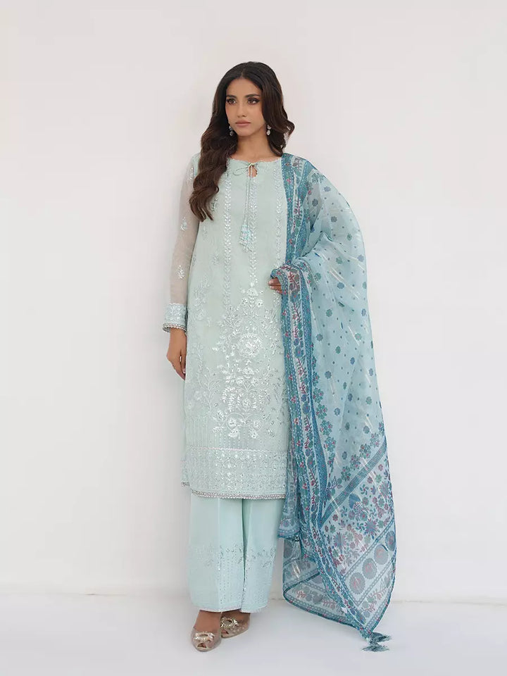Salitex Unstitched Embroidered Net 3 Piece Suit SUNW7NO113 - Festive Collection