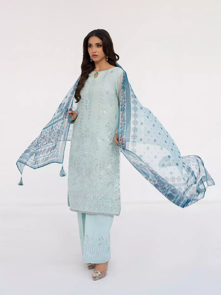 Salitex Unstitched Embroidered Net 3 Piece Suit SUNW7NO113 - Festive Collection