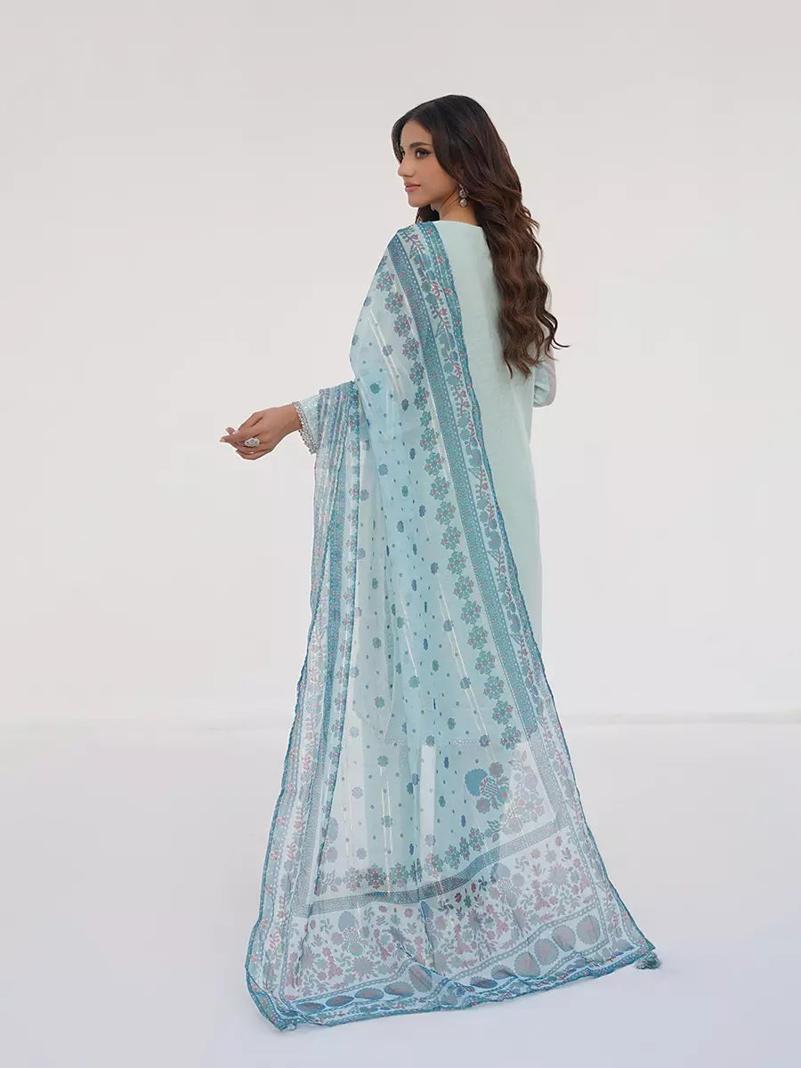 Salitex Unstitched Embroidered Net 3 Piece Suit SUNW7NO113 - Festive Collection