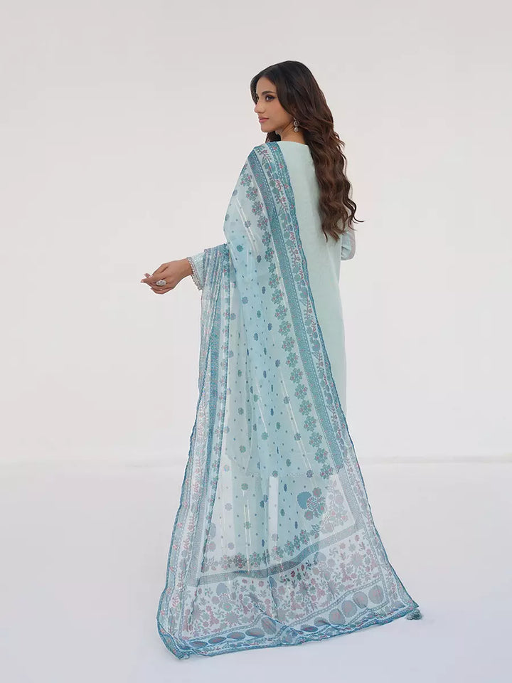 Salitex Unstitched Embroidered Net 3 Piece Suit SUNW7NO113 - Festive Collection