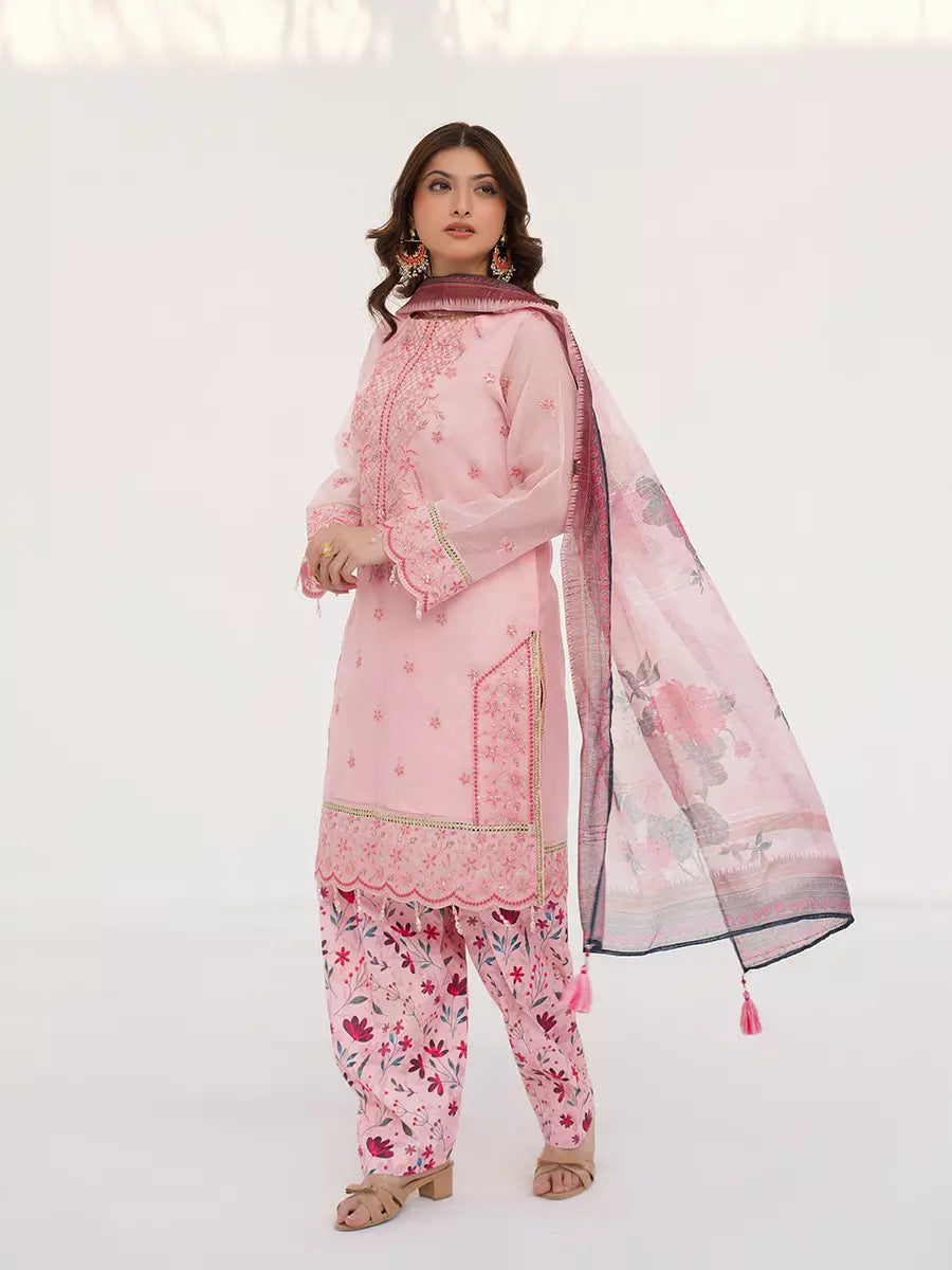 Salitex Unstitched Embroidered Net 3 Piece Suit SUNW7NO111 - Festive Collection