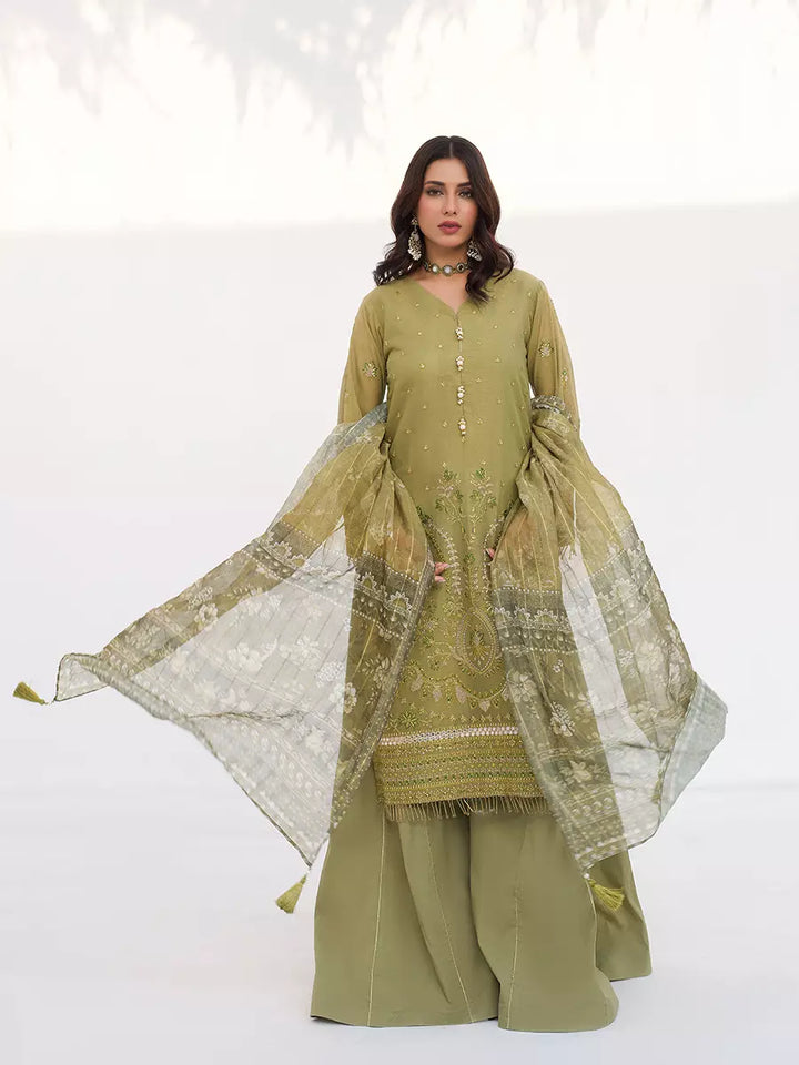Salitex Unstitched Embroidered Raw Silk 3 Piece Suit SUNW7NO097 - Festive Collection