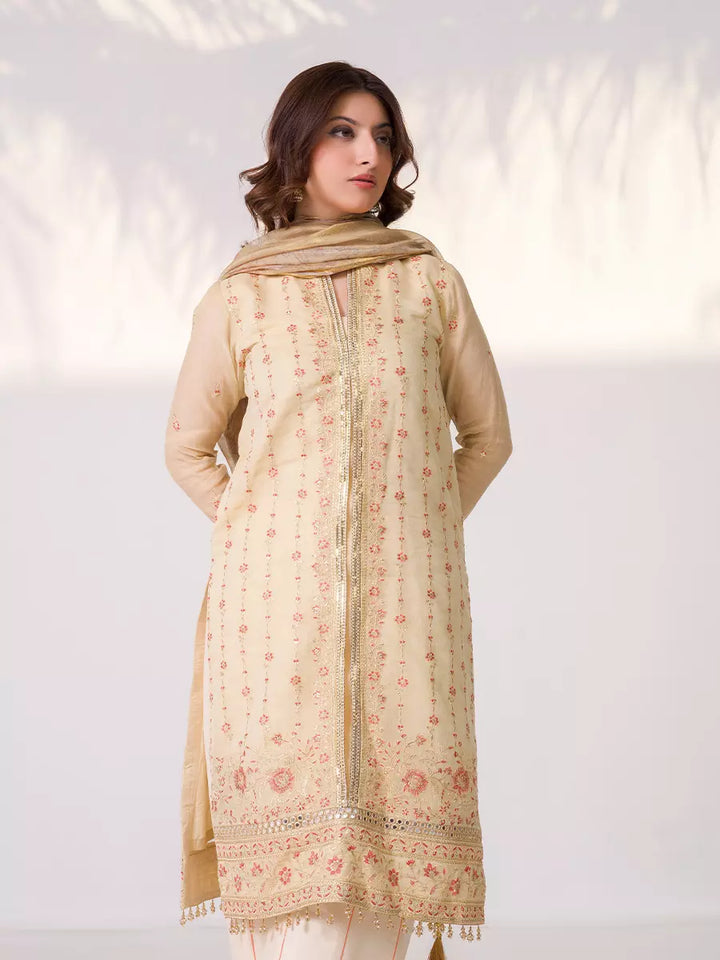 Salitex Unstitched Embroidered Cotton Silk 3 Piece Suit SUNW7NO120 - Festive Collection
