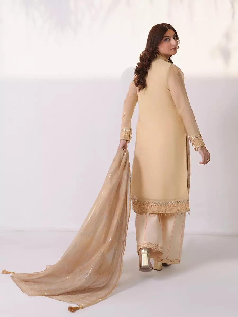 Salitex Unstitched Embroidered Cotton Silk 3 Piece Suit SUNW7NO120 - Festive Collection