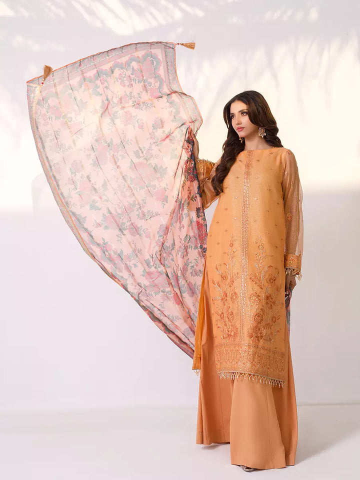 Salitex Unstitched Embroidered Cotton Net 3 Piece Suit SUNW7NO098 - Festive Collection
