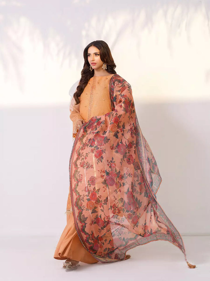Salitex Unstitched Embroidered Cotton Net 3 Piece Suit SUNW7NO098 - Festive Collection
