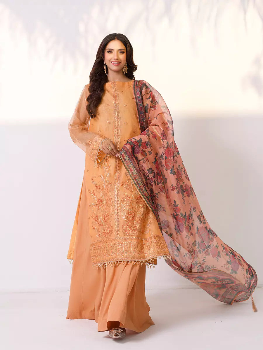 Salitex Unstitched Embroidered Cotton Net 3 Piece Suit SUNW7NO098 - Festive Collection