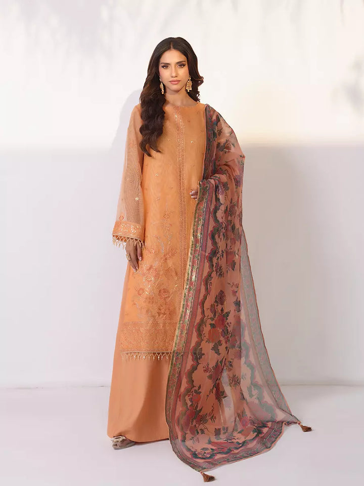 Salitex Unstitched Embroidered Cotton Net 3 Piece Suit SUNW7NO098 - Festive Collection
