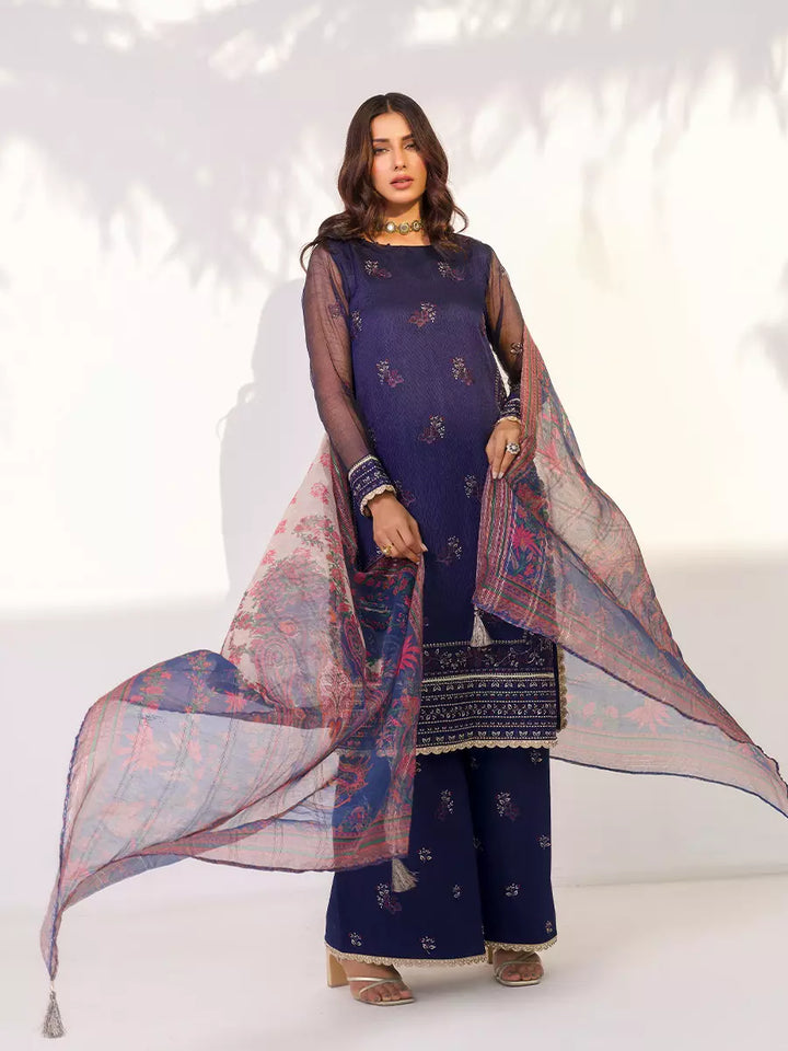 Salitex Unstitched Embroidered Cotton Net 3 Piece Suit SUNW7NO106 - Festive Collection