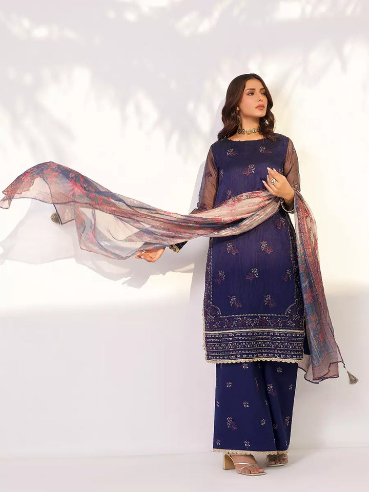 Salitex Unstitched Embroidered Cotton Net 3 Piece Suit SUNW7NO106 - Festive Collection