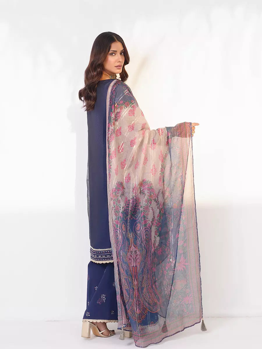 Salitex Unstitched Embroidered Cotton Net 3 Piece Suit SUNW7NO106 - Festive Collection
