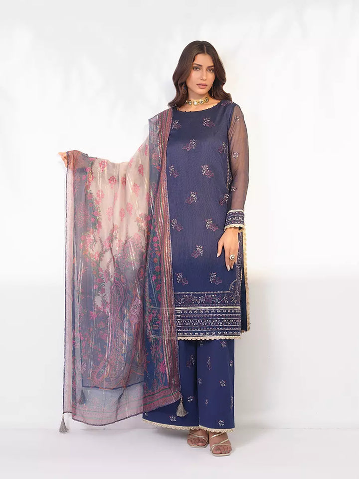 Salitex Unstitched Embroidered Cotton Net 3 Piece Suit SUNW7NO106 - Festive Collection