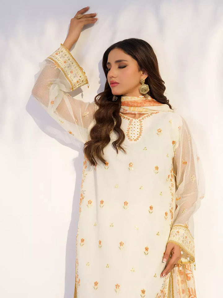 Salitex Unstitched Embroidered Net 3 Piece Suit SUNW7NO116 - Festive Collection