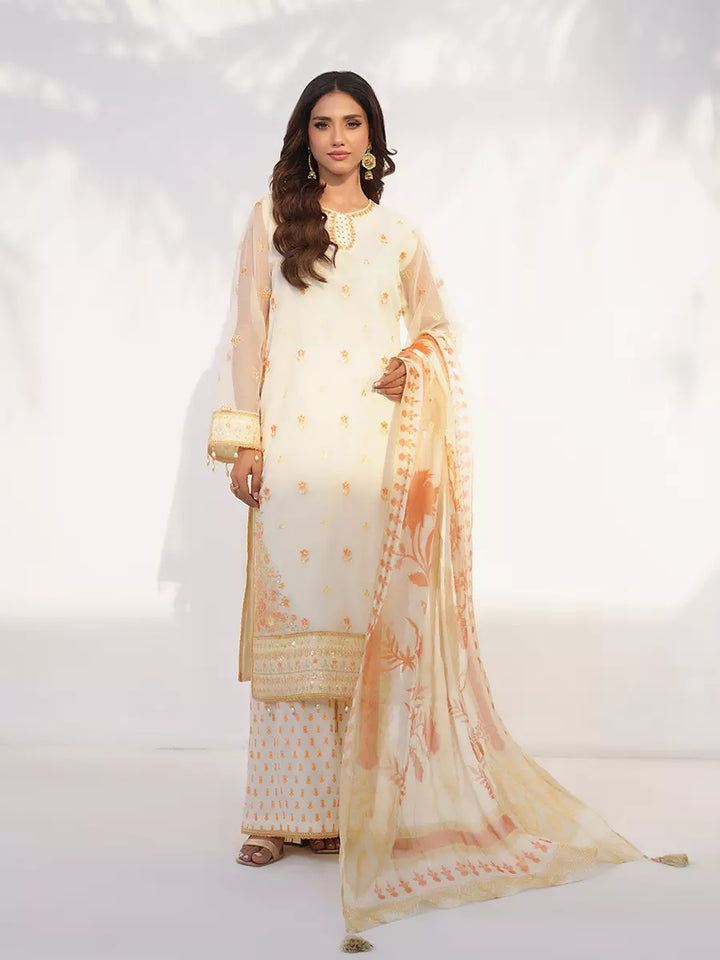 Salitex Unstitched Embroidered Net 3 Piece Suit SUNW7NO116 - Festive Collection