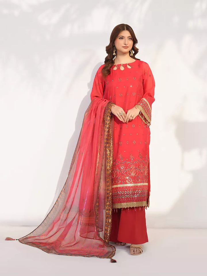 Salitex Unstitched Embroidered Paper Cotton 3 Piece Suit SUNW7NO109 - Festive Collection
