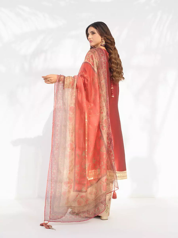 Salitex Unstitched Embroidered Raw Silk 3 Piece Suit SUNW7NO108 - Festive Collection