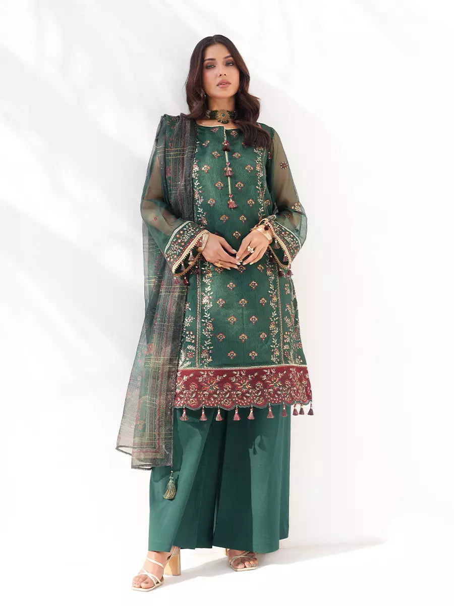 Salitex Unstitched Embroidered Cotton Net 3 Piece Suit SUNW7NO104 - Festive Collection