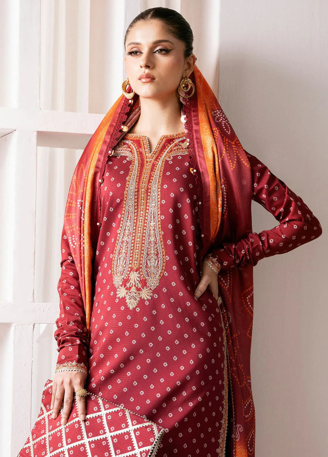 Noura By Bin Ilyas Printed Viscose Suit Unstitched 3 Piece BI24NV 72 B - Winter Collection