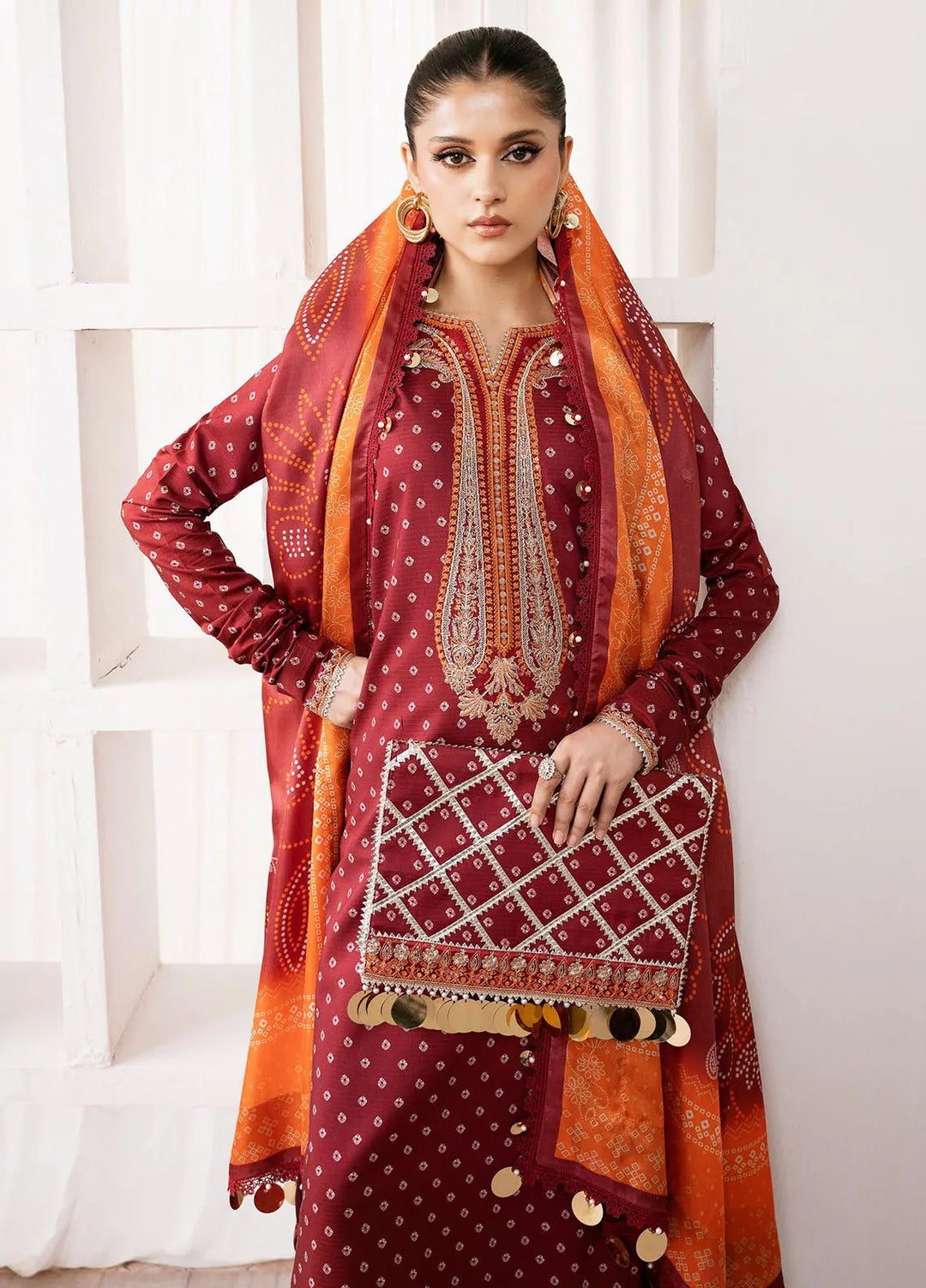 Noura By Bin Ilyas Printed Viscose Suit Unstitched 3 Piece BI24NV 72 B - Winter Collection