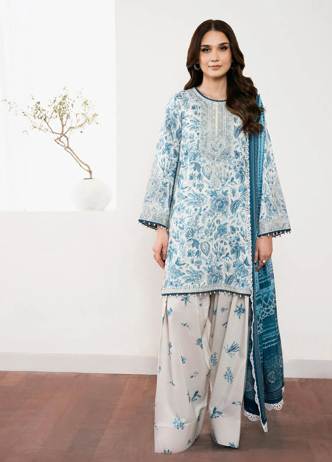Noura By Bin Ilyas Printed Viscose Suit Unstitched 3 Piece BI24NV 74 A - Winter Collection