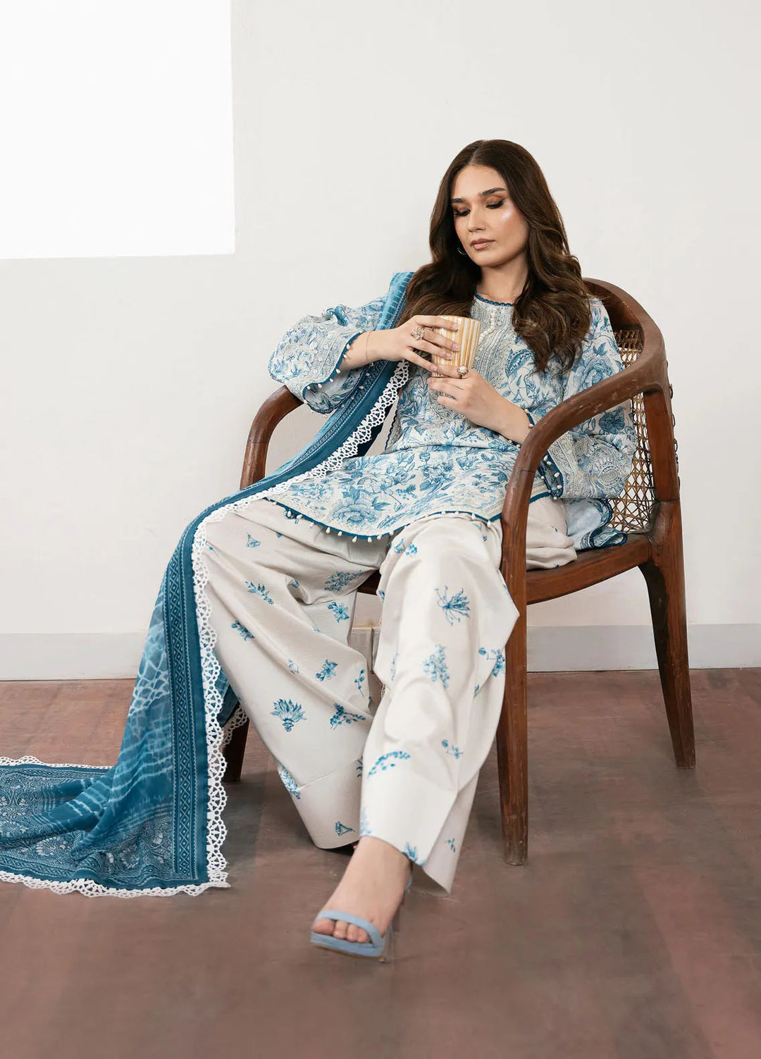 Noura By Bin Ilyas Printed Viscose Suit Unstitched 3 Piece BI24NV 74 A - Winter Collection