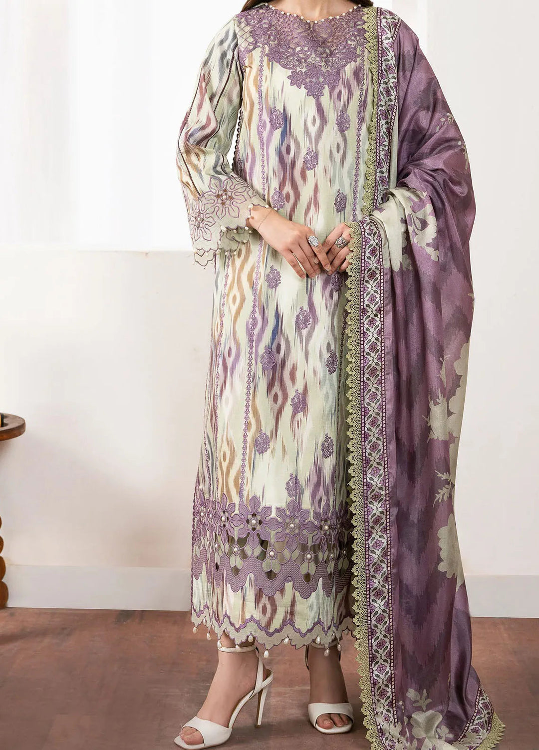 Noura By Bin Ilyas Printed Viscose Suit Unstitched 3 Piece BI24NV 75 A - Winter Collection