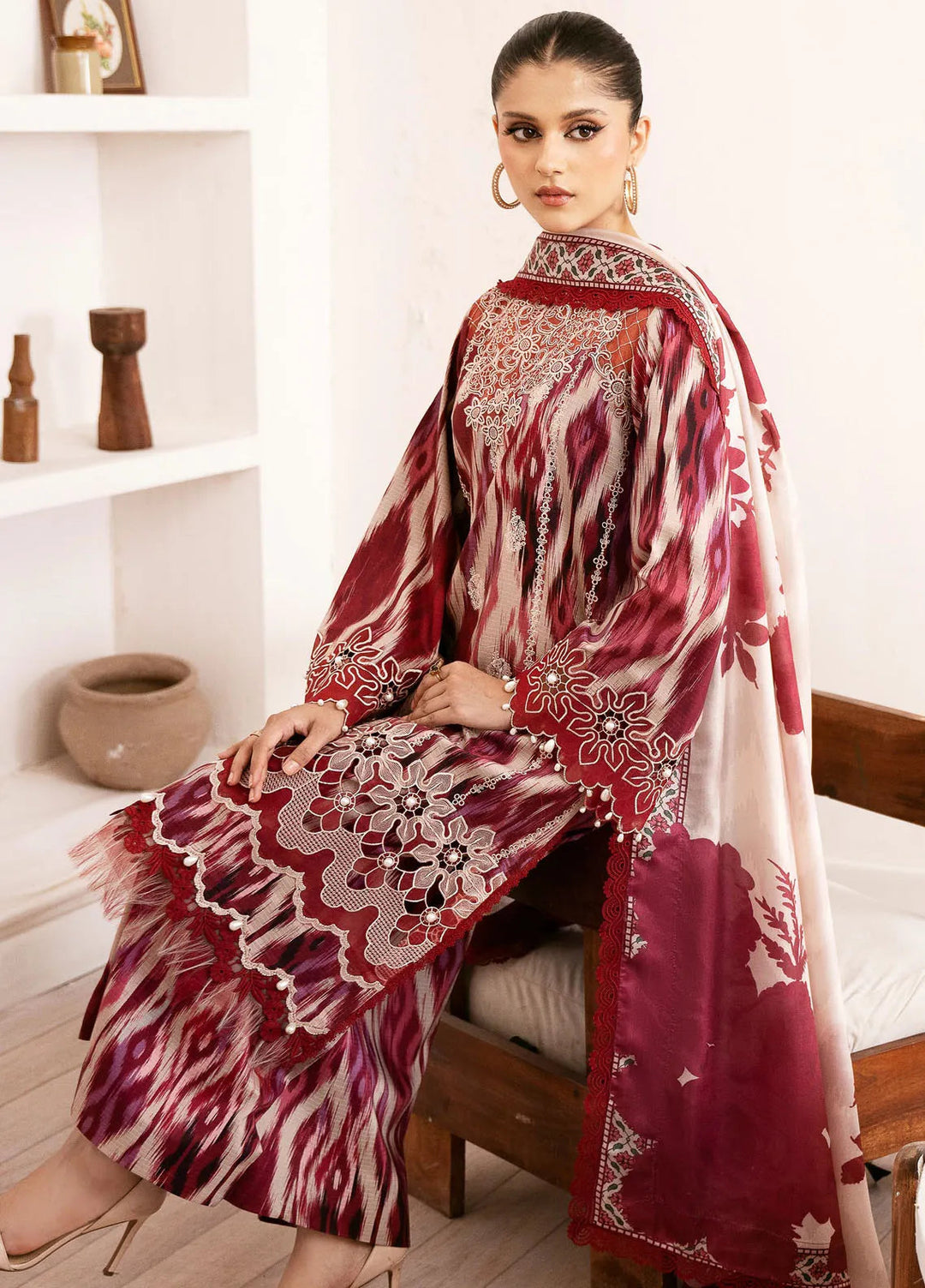 Noura By Bin Ilyas Printed Viscose Suit Unstitched 3 Piece BI24NV 75 B - Winter Collection