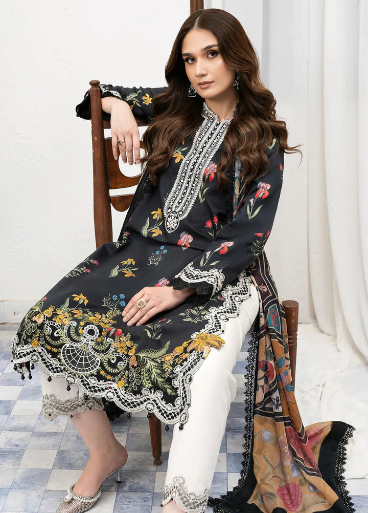 Noura By Bin Ilyas Printed Viscose Suit Unstitched 3 Piece BI24NV 77 A - Winter Collection