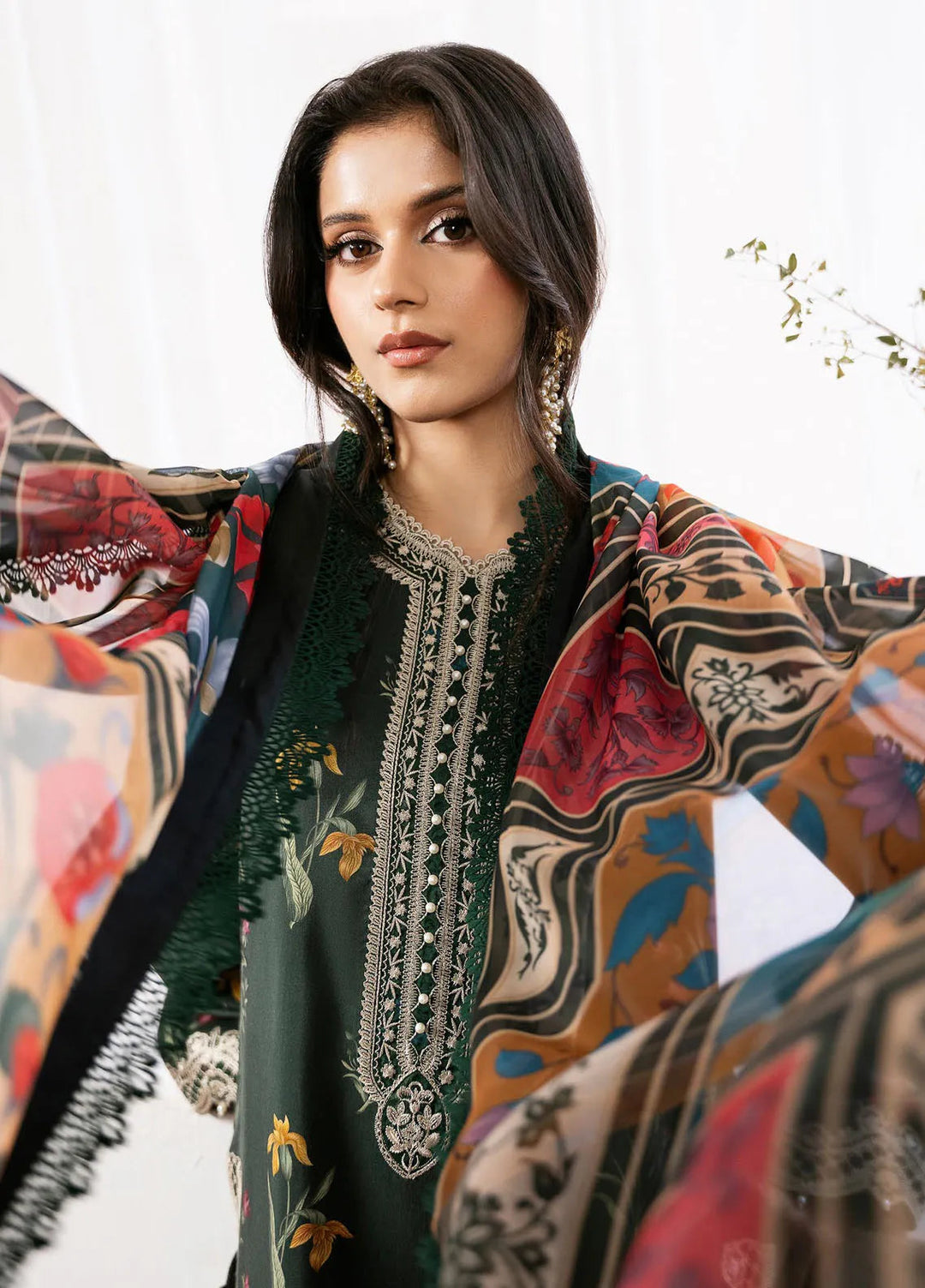 Noura By Bin Ilyas Printed Viscose Suit Unstitched 3 Piece BI24NV 77 B - Winter Collection