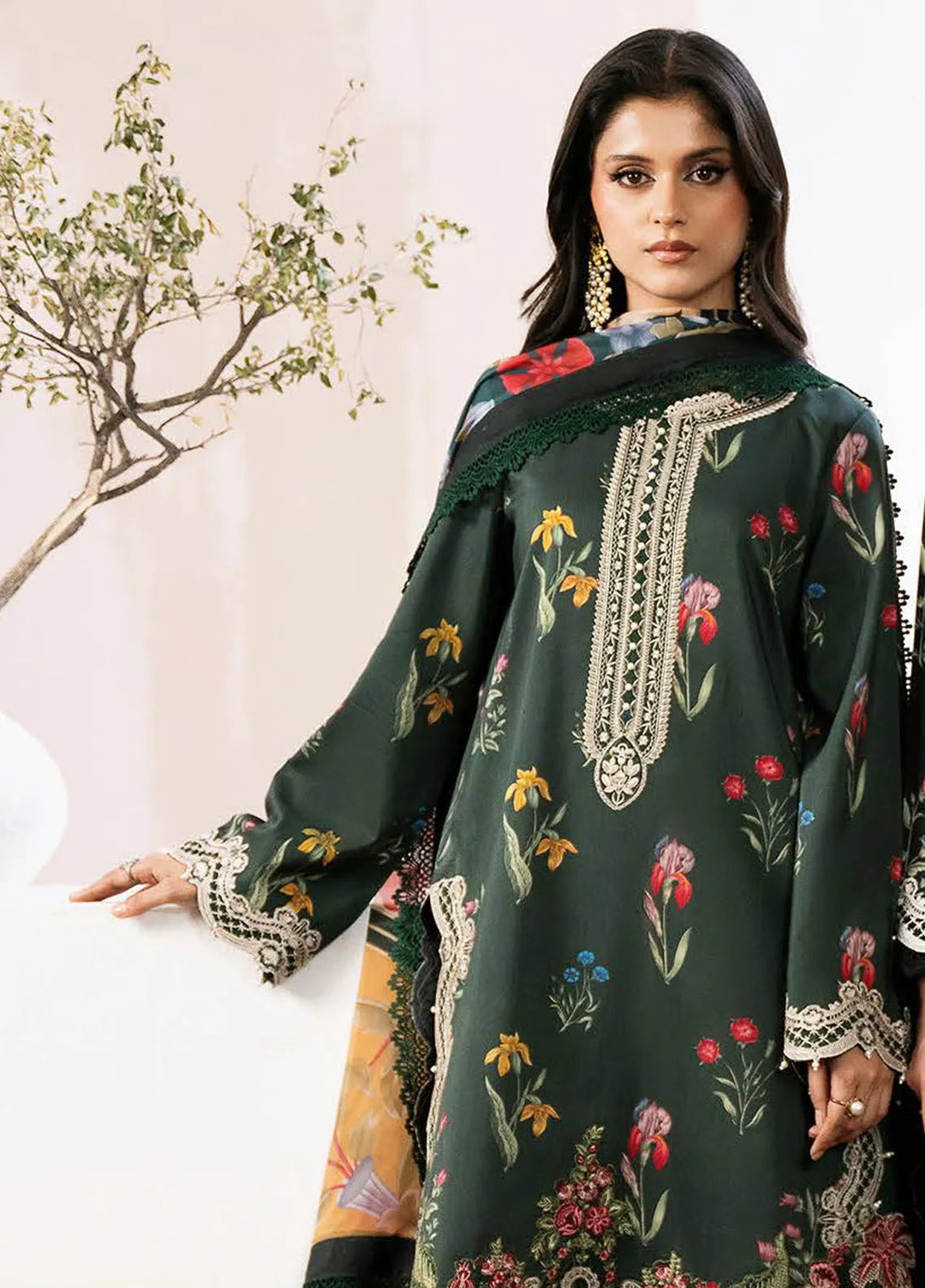 Noura By Bin Ilyas Printed Viscose Suit Unstitched 3 Piece BI24NV 77 B - Winter Collection