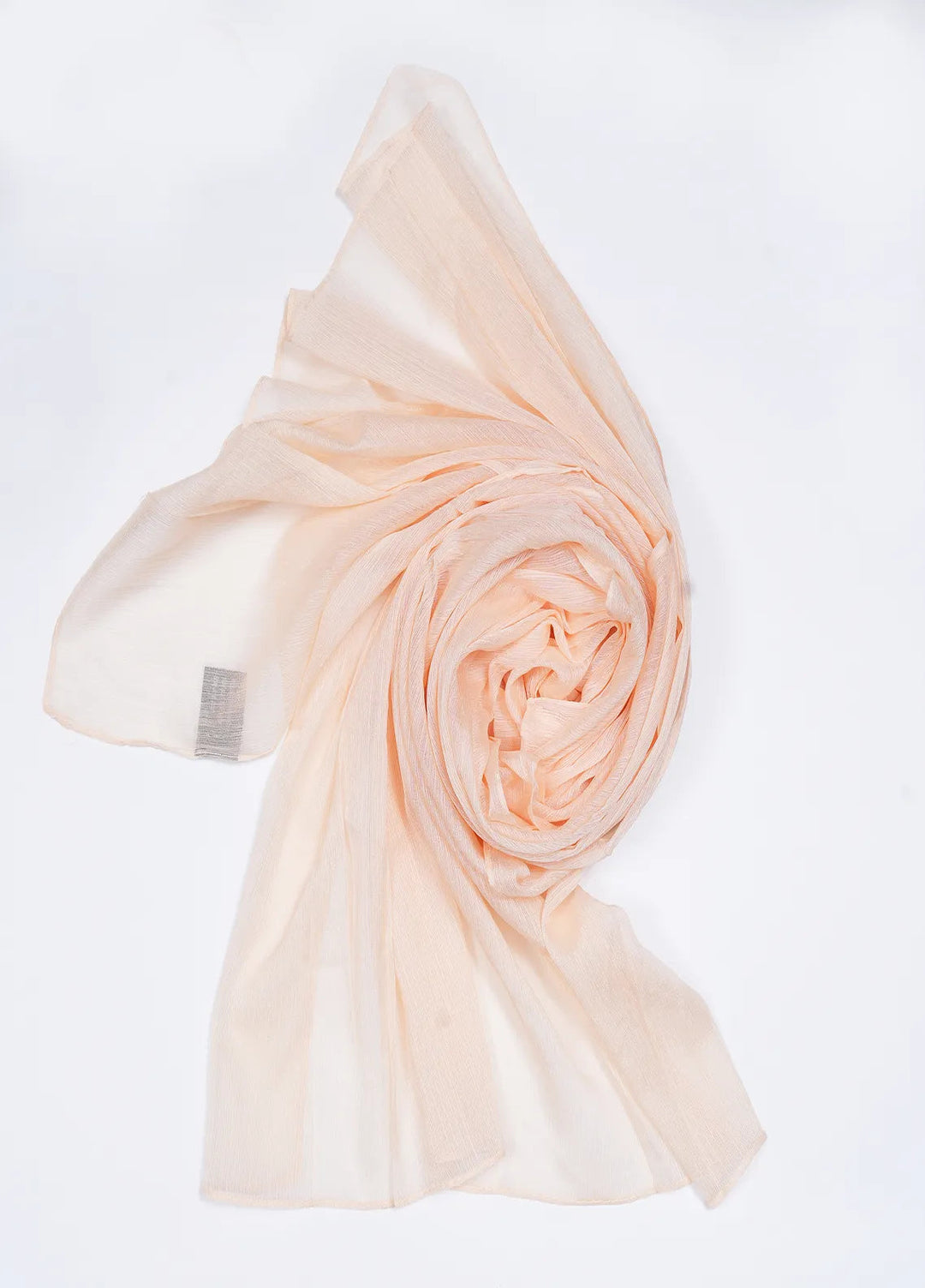 Nourah Scarf Embossed Crush Zari Chiffon Peach - Scarf Collection