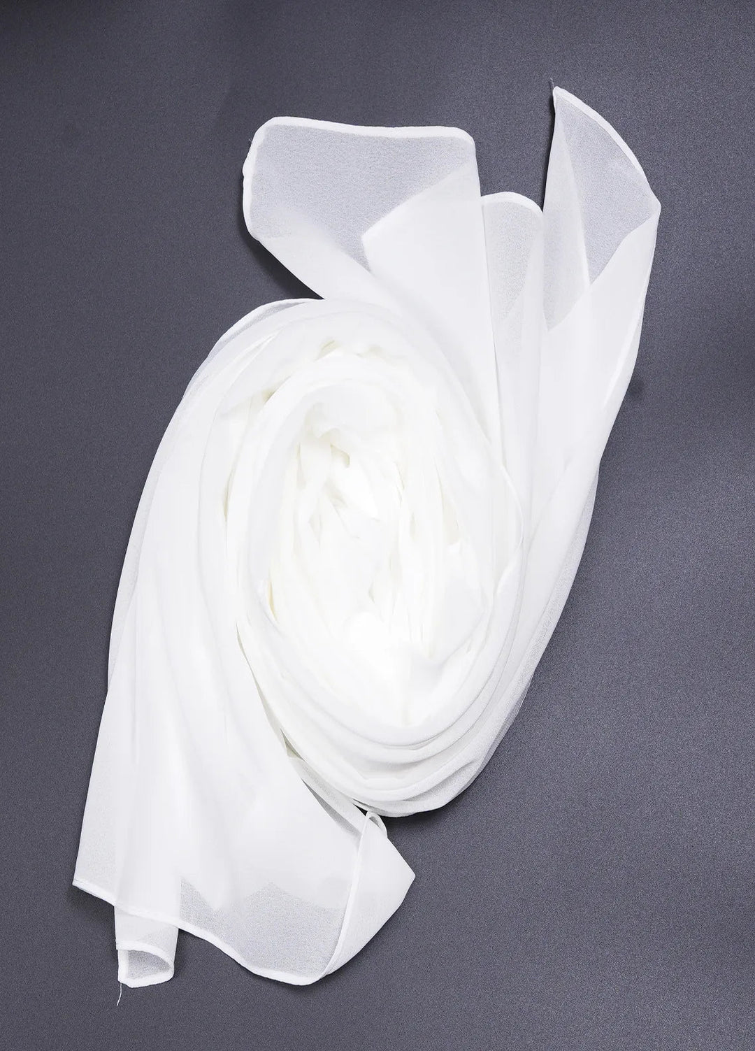 Nourah Scarf Plain Georgette Scarf Pure White - Scarf Collection