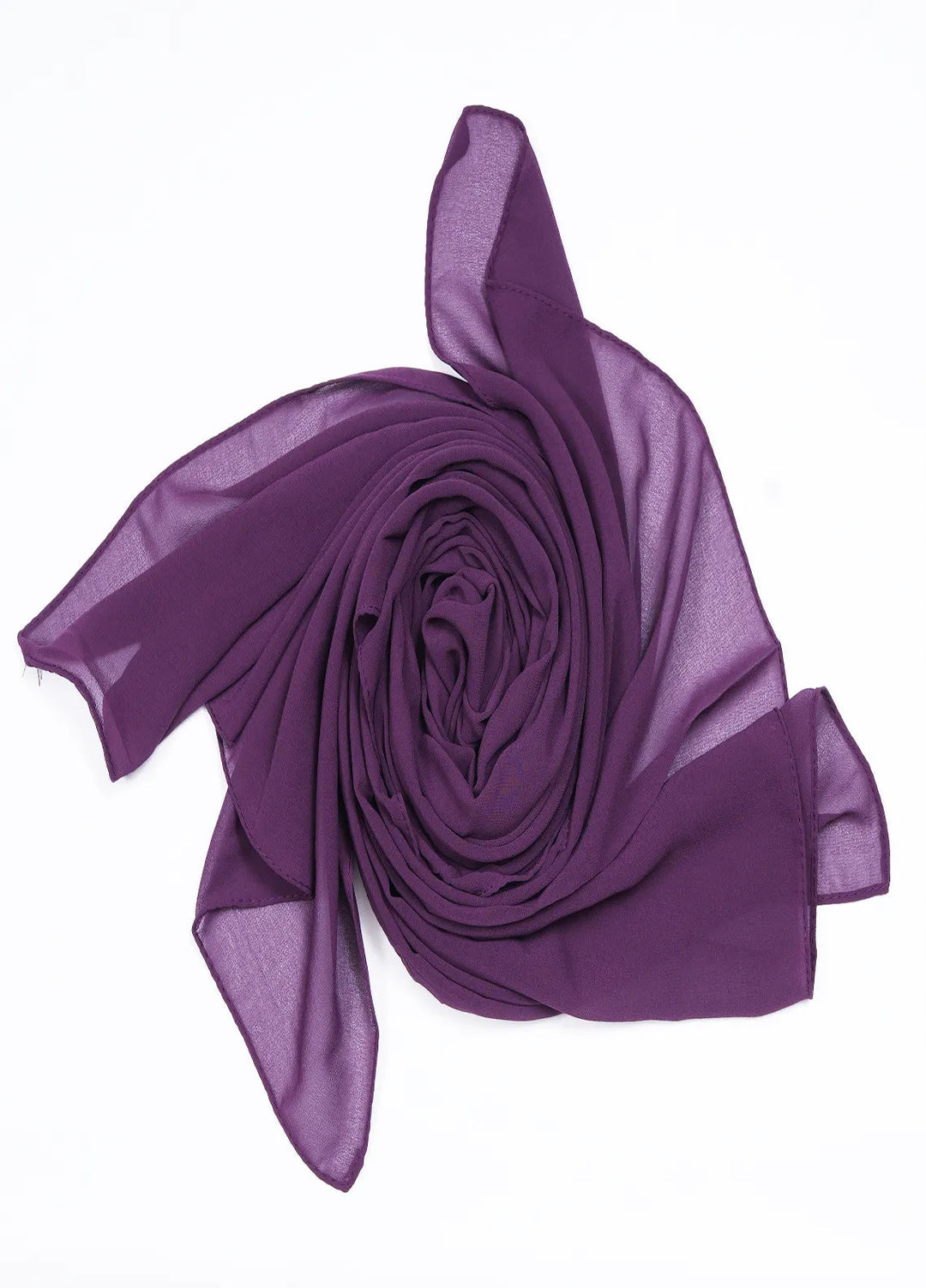 Nourah Scarf Plain Georgette Scarf Royal Purple - Scarf Collection