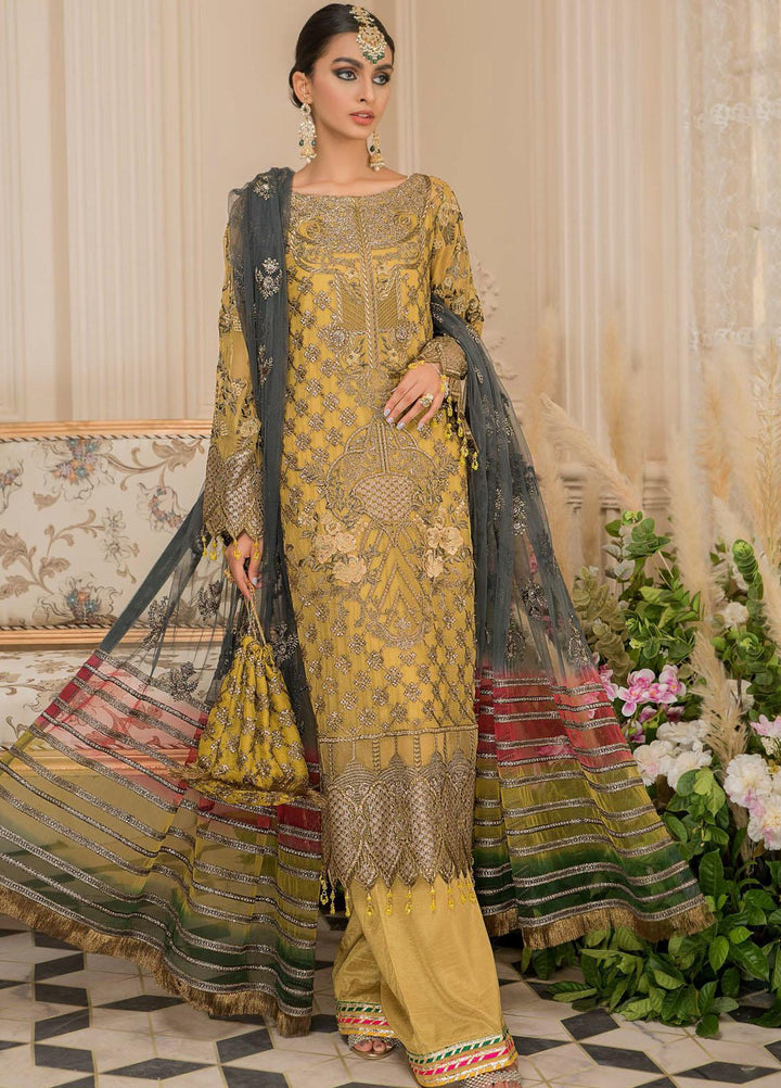 Nourang by Maryam's Embroidered Chiffon Suits Unstitched 3 Piece MRM21NC D-212 - Festive Collection