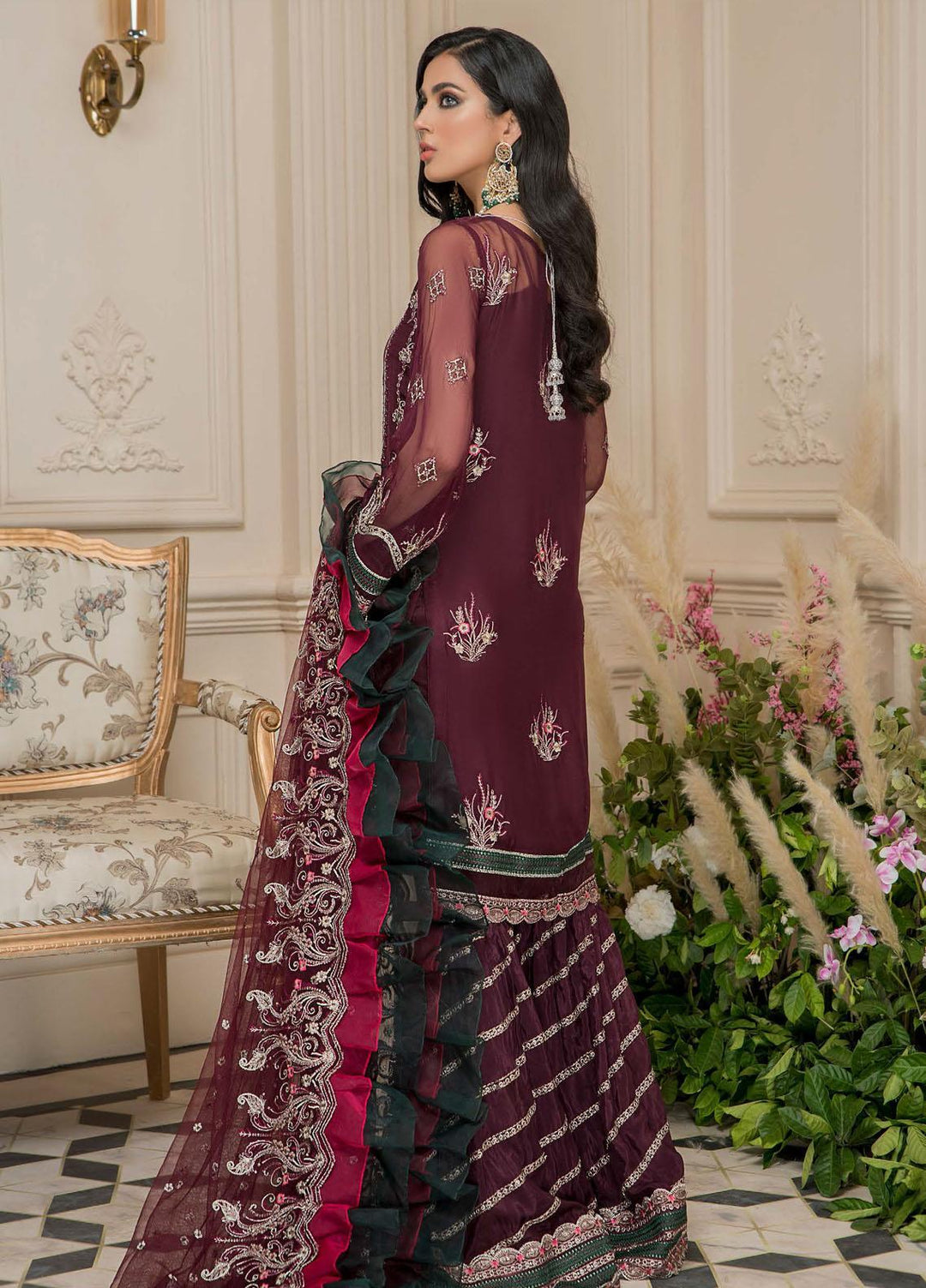 Nourang by Maryam's Embroidered Chiffon Suits Unstitched 3 Piece MRM21NC D-215 - Festive Collection