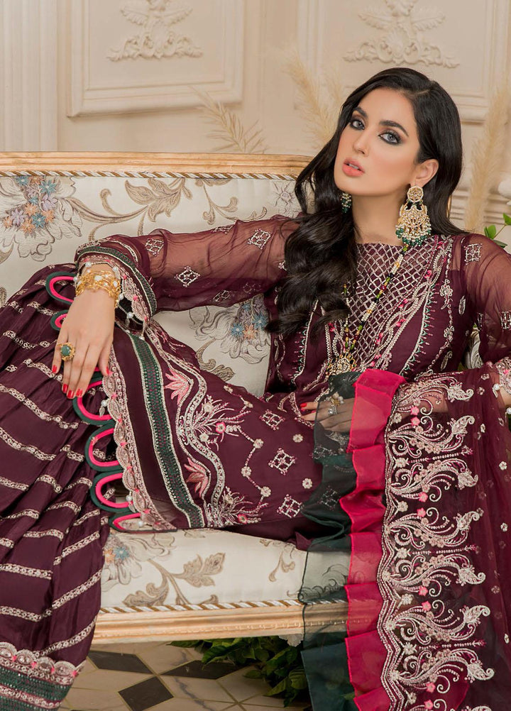 Nourang by Maryam's Embroidered Chiffon Suits Unstitched 3 Piece MRM21NC D-215 - Festive Collection