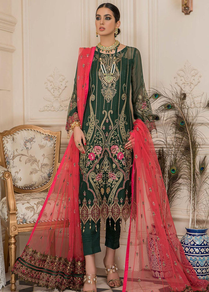 Nourang by Maryam's Embroidered Chiffon Suits Unstitched 3 Piece MRM21NC D-217 - Festive Collection